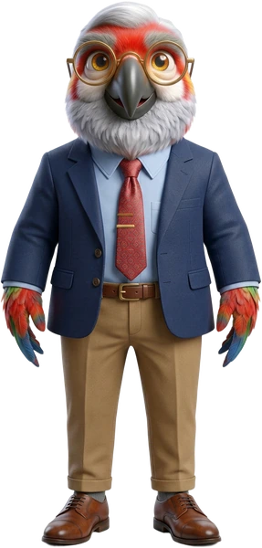 The Wise Parrot mascot observing WhatsApp revenue signals