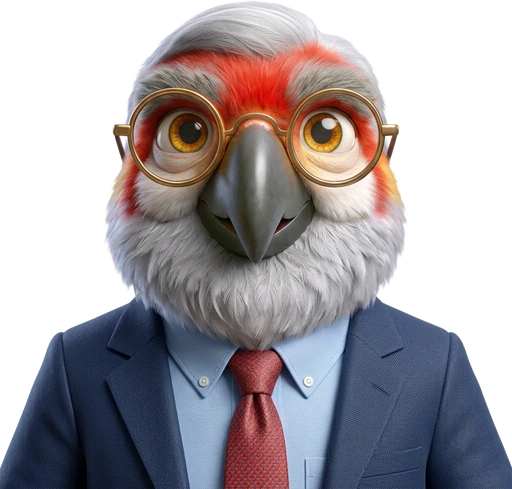 The Wise Parrot representing clear terms of service